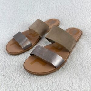 Sorel Ella II Leather & Suede Slide Flat Sandal Womens Slip On Brown Size 10‎
